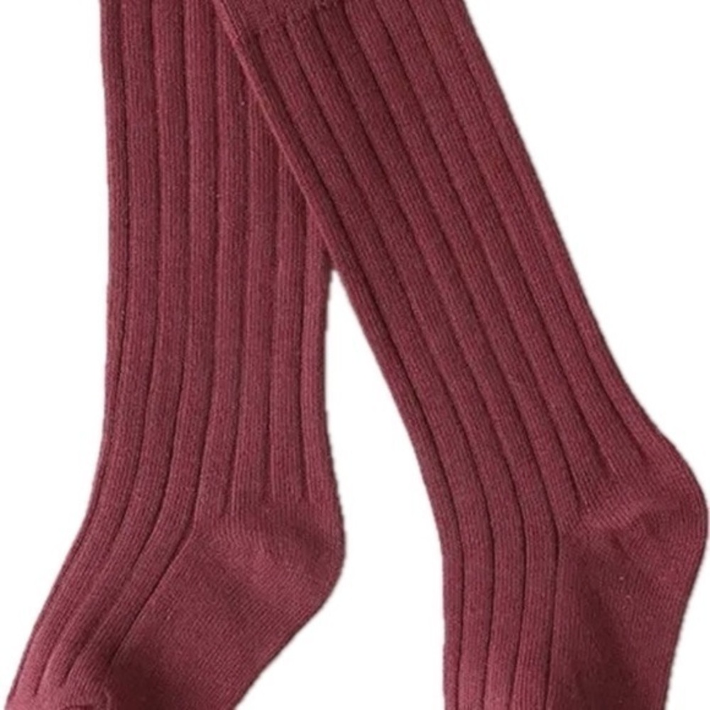 New baby cotton knee high socks rose red 0-6 months
